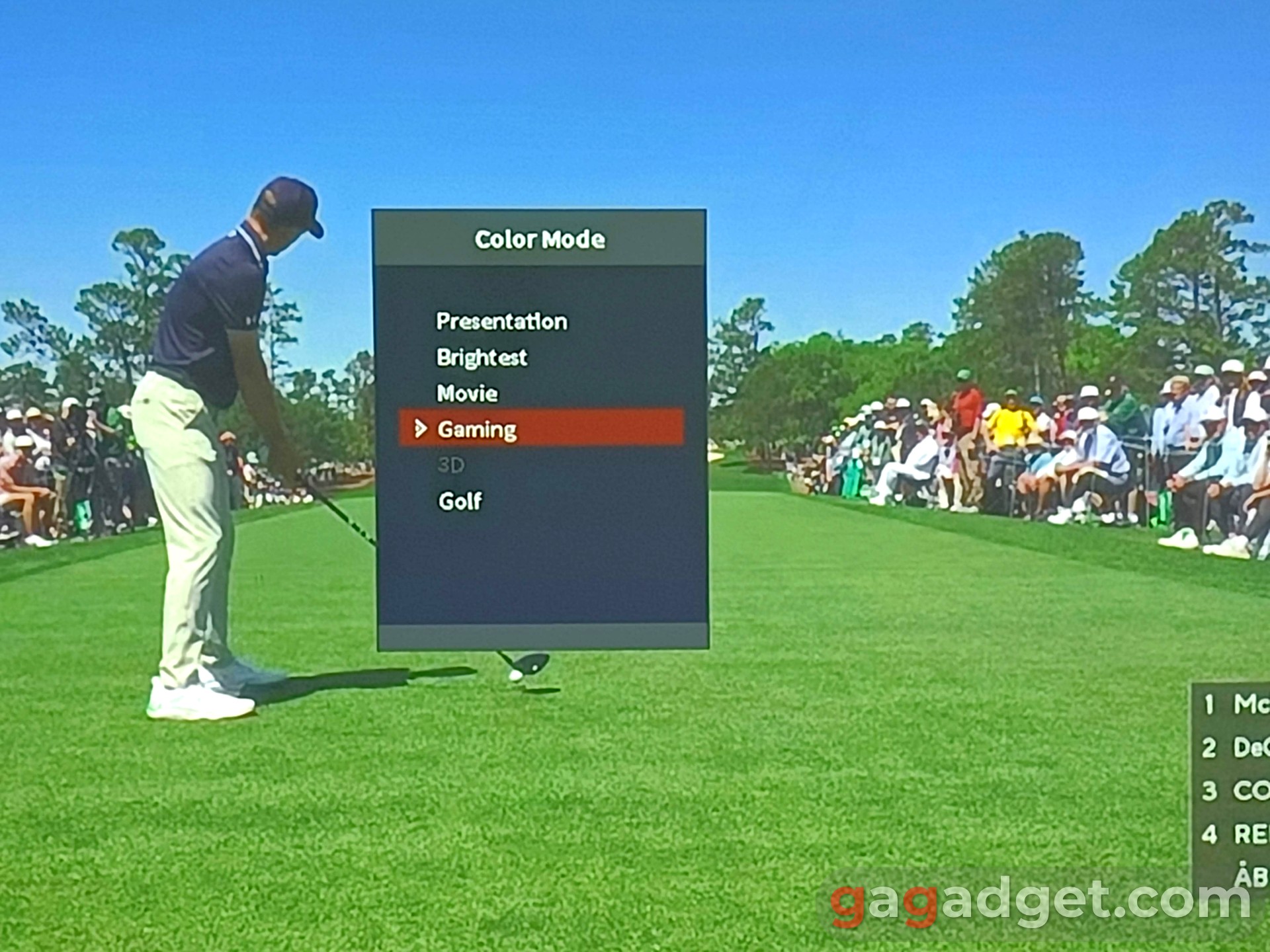 Режим гольфа ViewSonic LSD400W