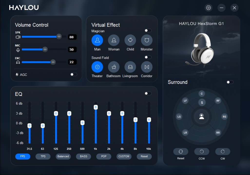 Інтерфейс додатку Haylou
