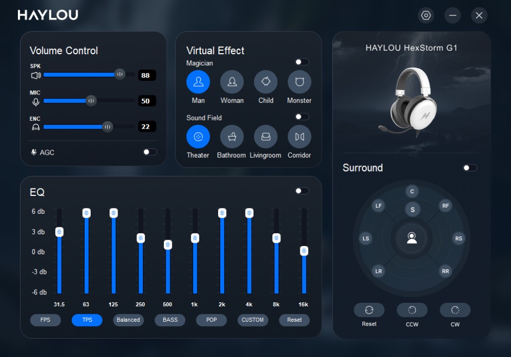 Налаштування звуку в додатку Haylou