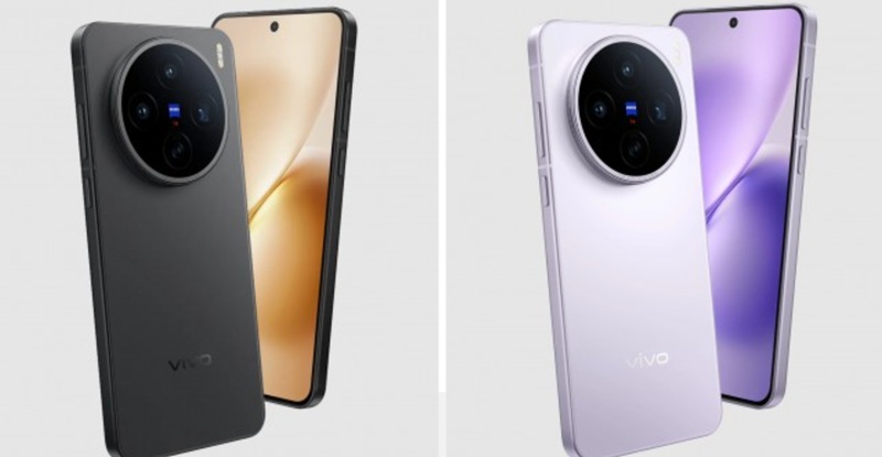 Дизайн Vivo X200T в цветах Stellar Black и Seaside Lilac