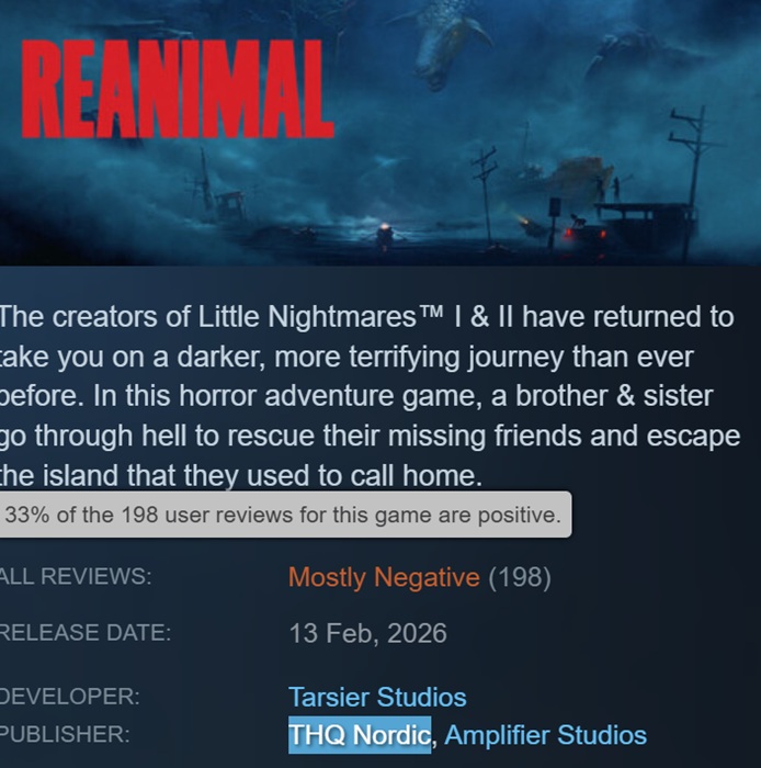 Скріншот із гри Reanimal