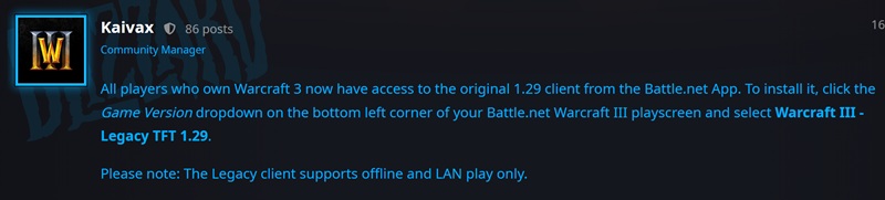 Blizzard возвращает оригинальную WarCraft 3