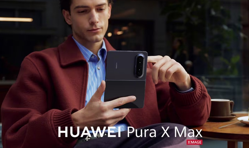 Huawei Pura X Max in the unfolded view