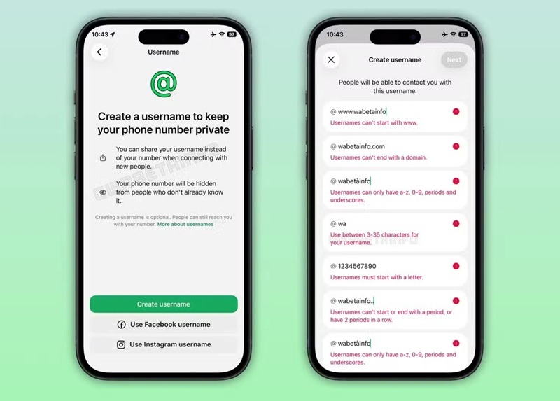 WhatsApp Username Feature