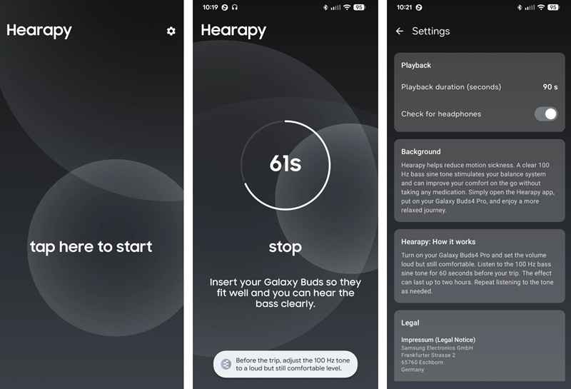 Samsung Hearapy App Screenshot