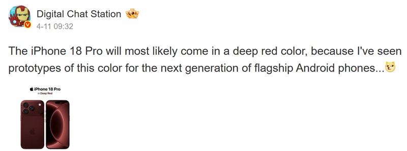 Concept of Crimson iPhone 18 Pro