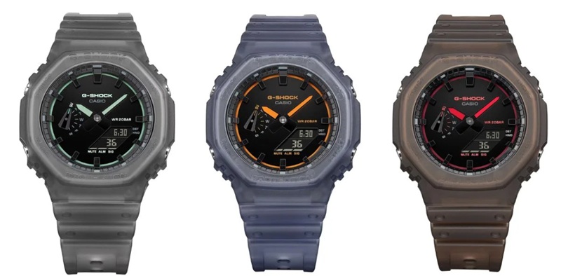 Casio G-Shock GA-2100K Series - часовые модели с неоновыми акцентами