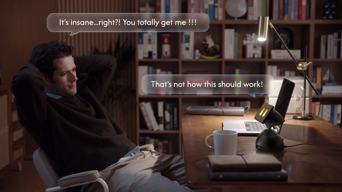 Vue latérale du DeskMate de KEYi Tech