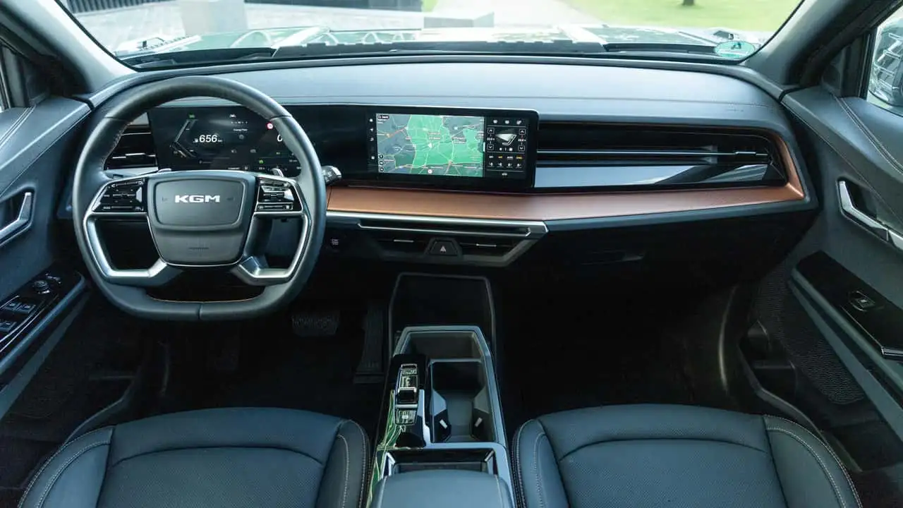 Interior of KGM Musso EV 2026 Black Edition