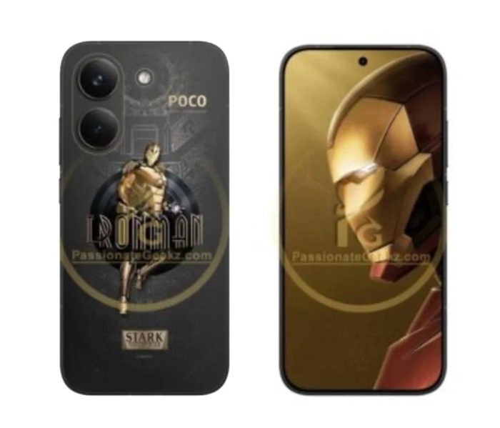 Front panel image of Poco X8 Pro Iron Man Edition
