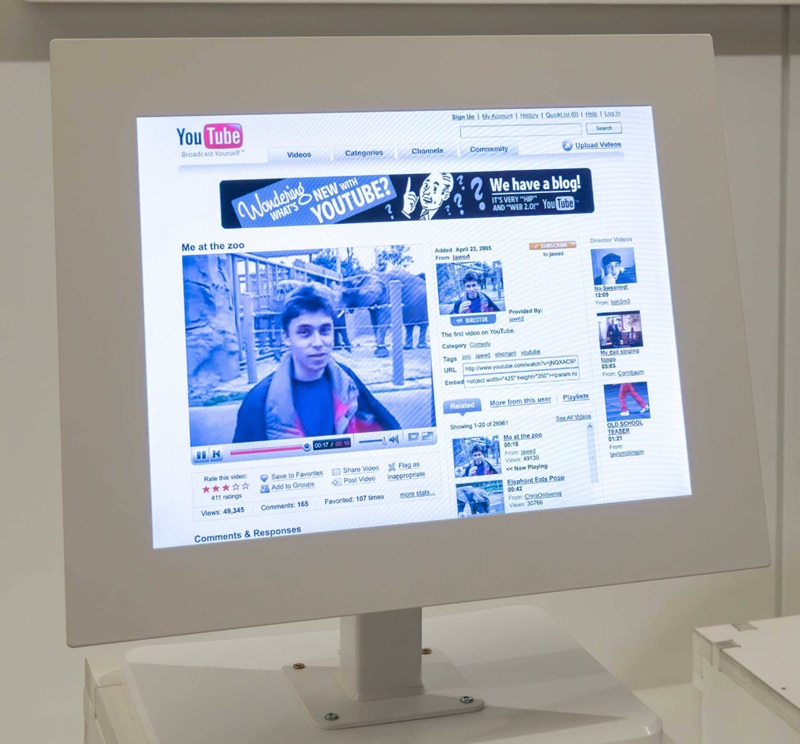 Victoria and Albert Museum installation of the old YouTube page