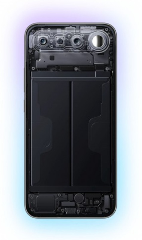 Rear panel of Realme 16 with camera strip and mirror