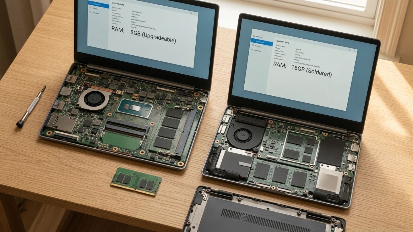 soldered vs upgradeable RAM