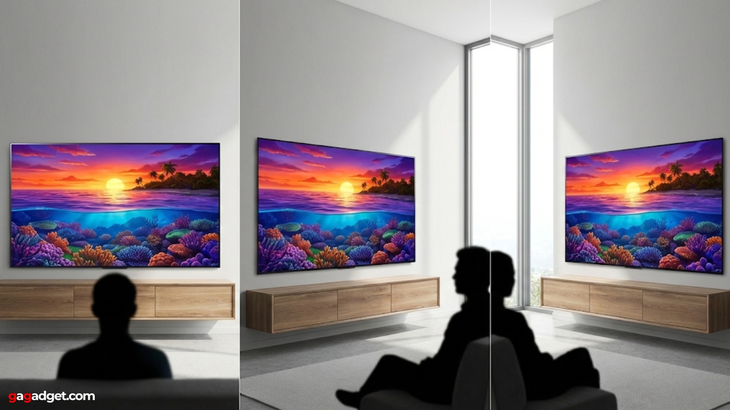 OLED TV viewed from different angles