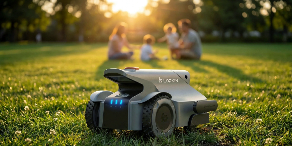 Tondeuse robotisée LOPKIN E-Series en action