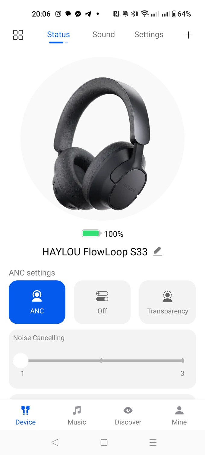 Управление Haylou FlowLoop S33 с помощью кнопок