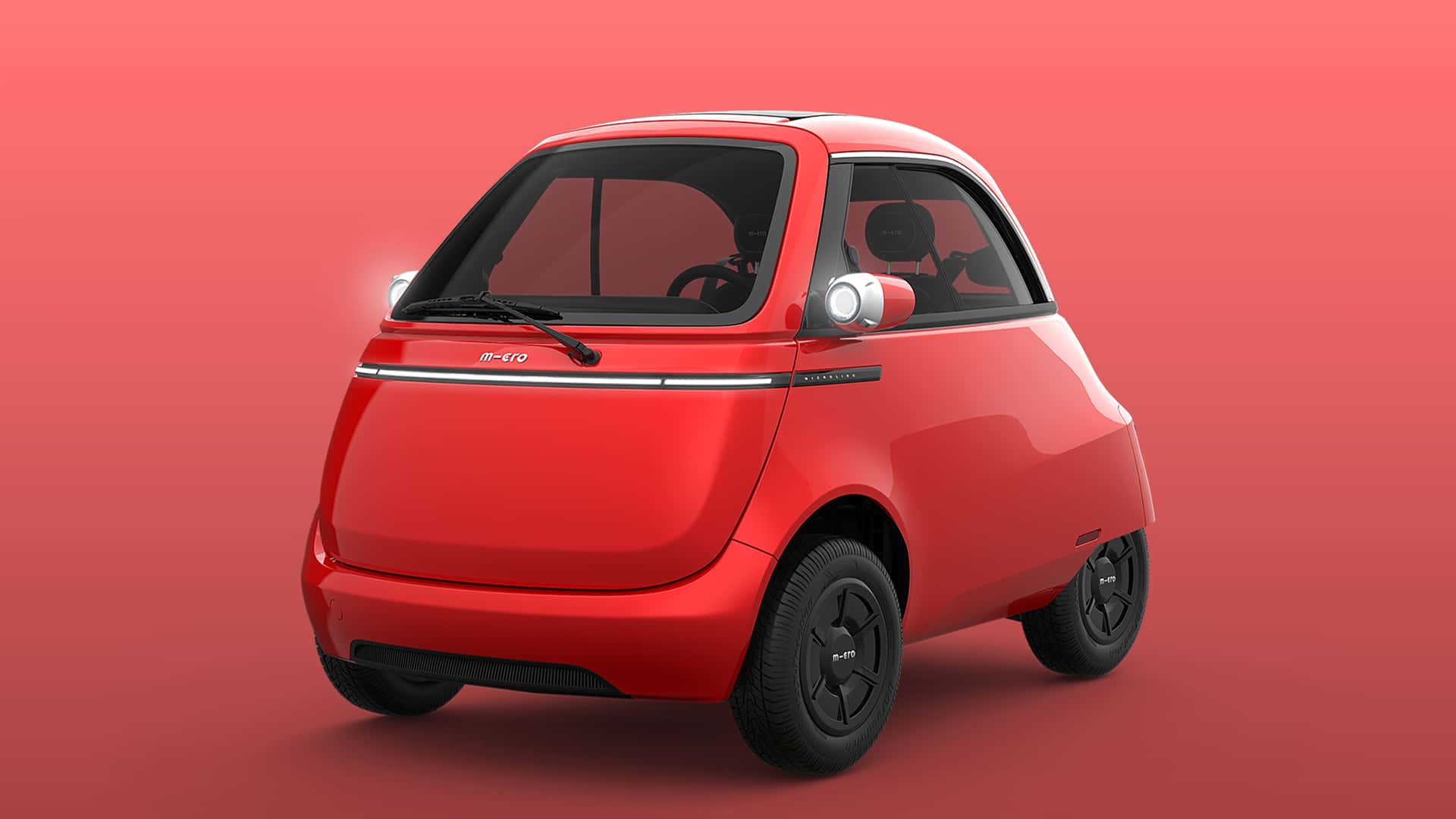 Microlino в червоному кольорі - задній вигляд