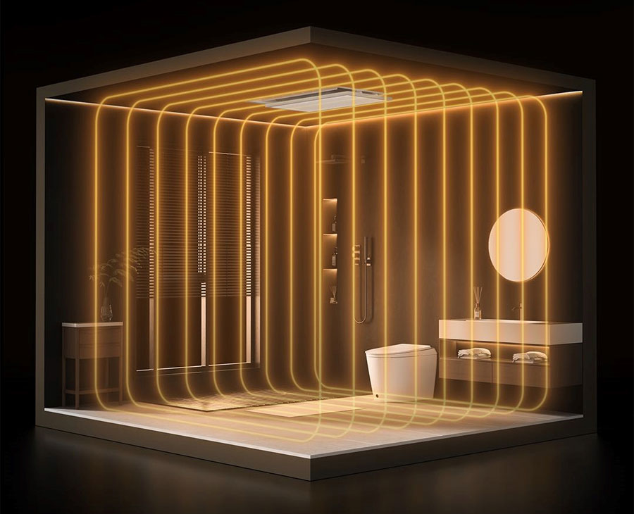 Xiaomi Mijia Smart Bath Heater P1 Human Sense Edition — ceiling-mounted unit with integrated 24GHz radar sensor.