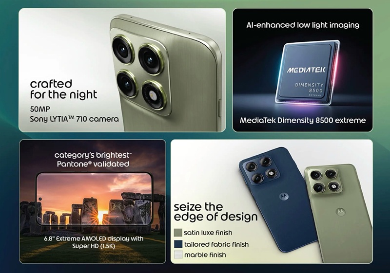 Передняя панель смартфона Motorola Edge 70 Pro