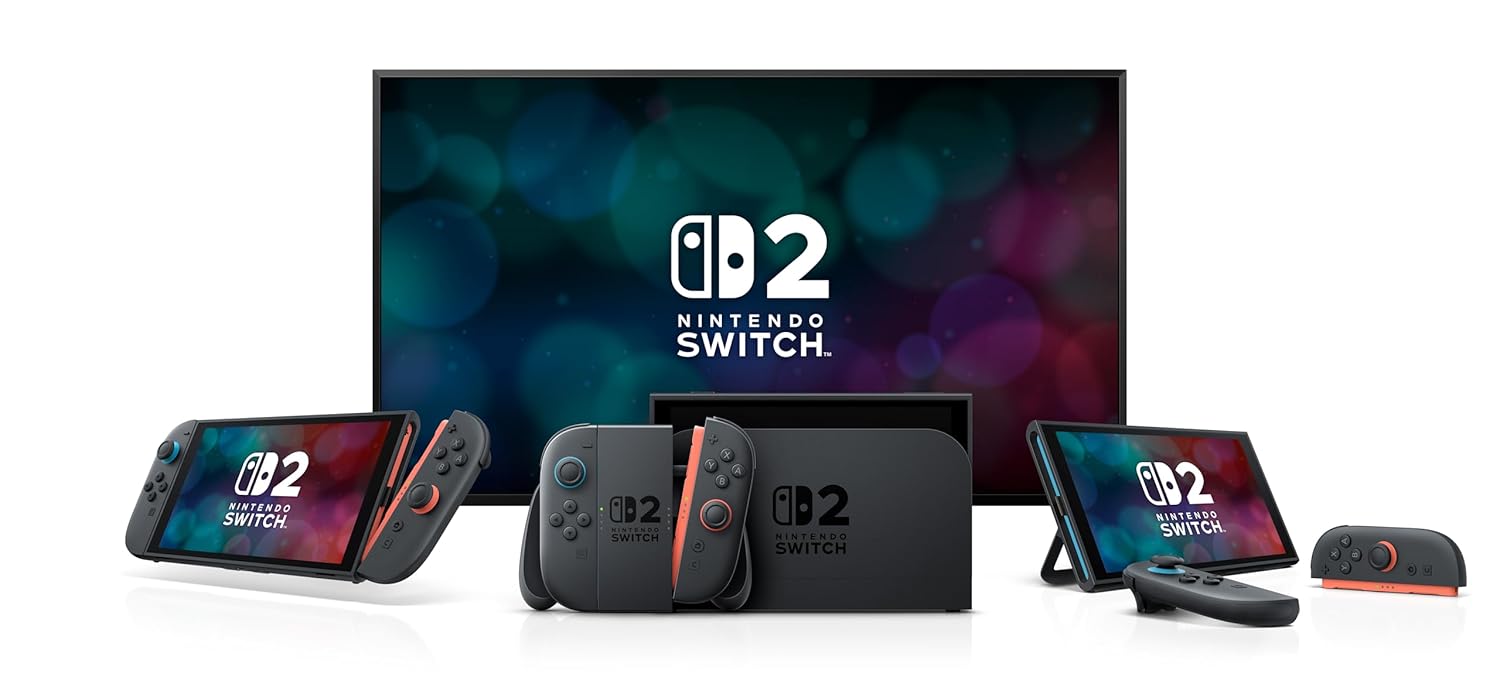 La Nintendo Switch 2 en su base. Ilustración: Nintendo