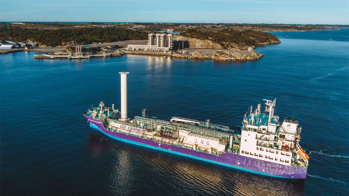 Иллюстрация судна для транспортировки жидкого CO2