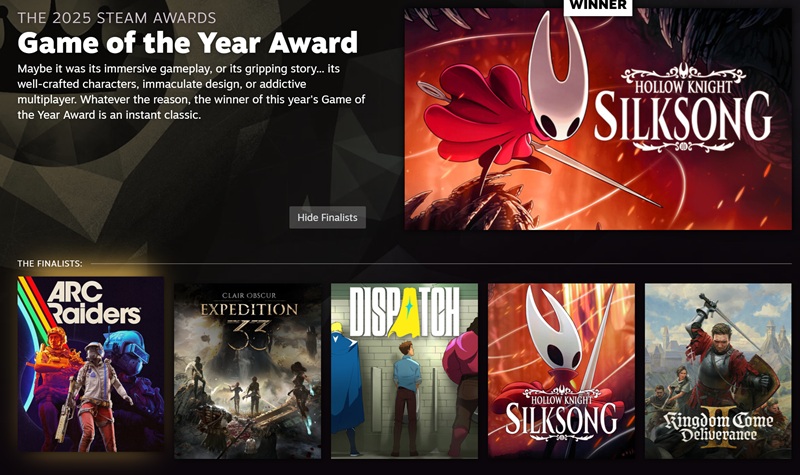 Логотип победителей Steam Awards 2025