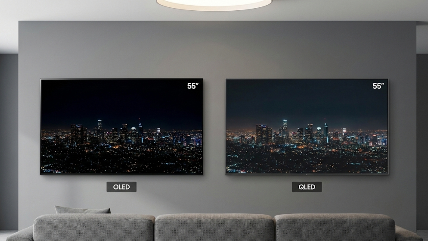 Comparaison de la qualité d'image et du contraste entre OLED et QLED