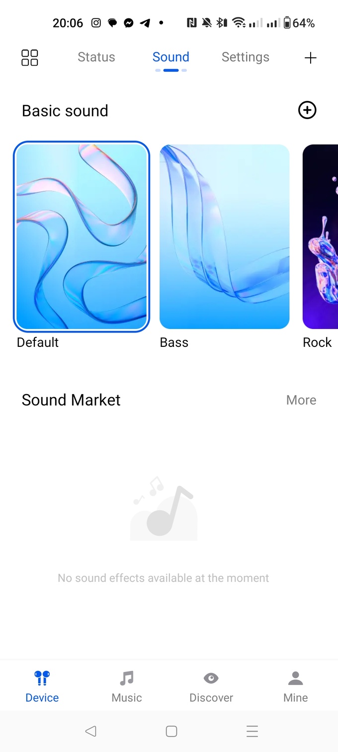 Пресеты эквалайзера в приложении Haylou Sound