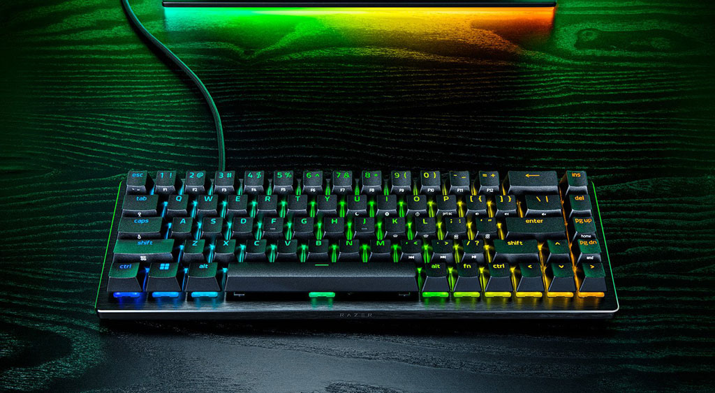 Razer Huntsman V3 HE Magnetic 65% version in top view