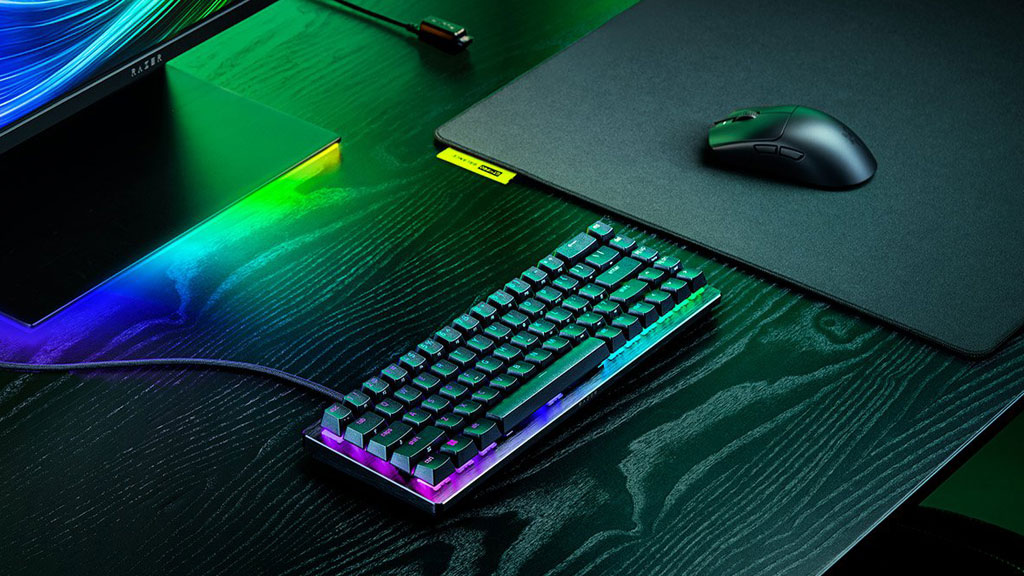 Close-up of Razer Huntsman V3 HE Magnetic 65% switches