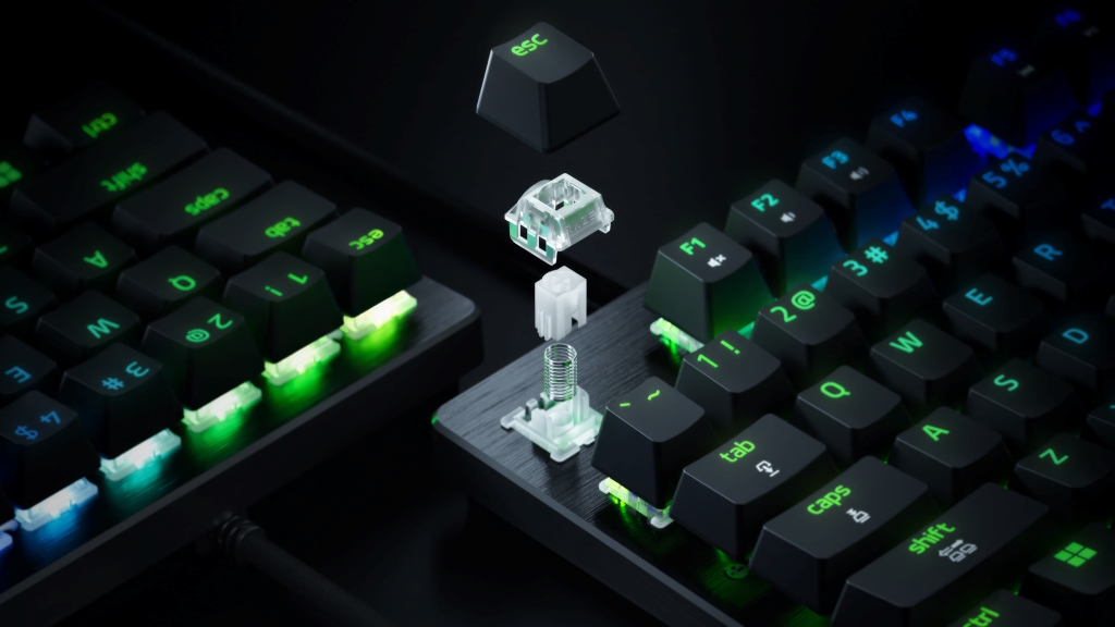 Razer Huntsman V3 HE Magnetic 8kHz line keyboard in perspective view