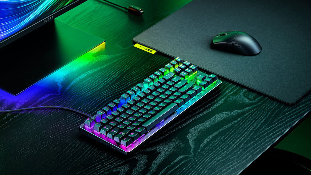 Razer Huntsman V3 HE Magnetic TKL keyboard in top view