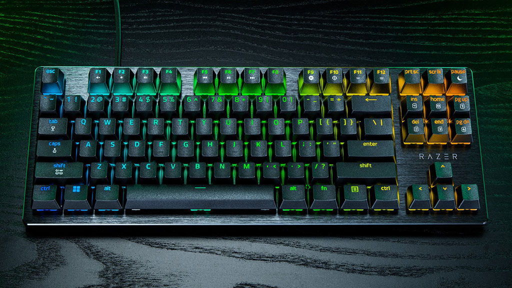 Close-up of Razer Huntsman V3 HE Magnetic TKL switches