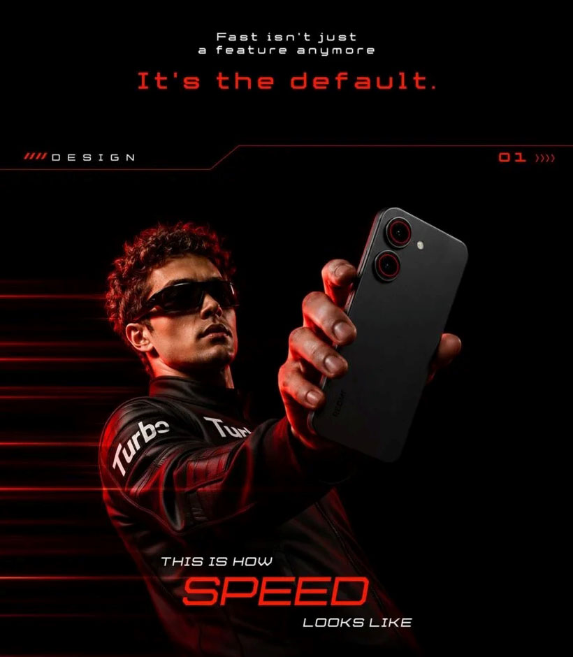 Официальный тизер Redmi Turbo 5 на Amazon India