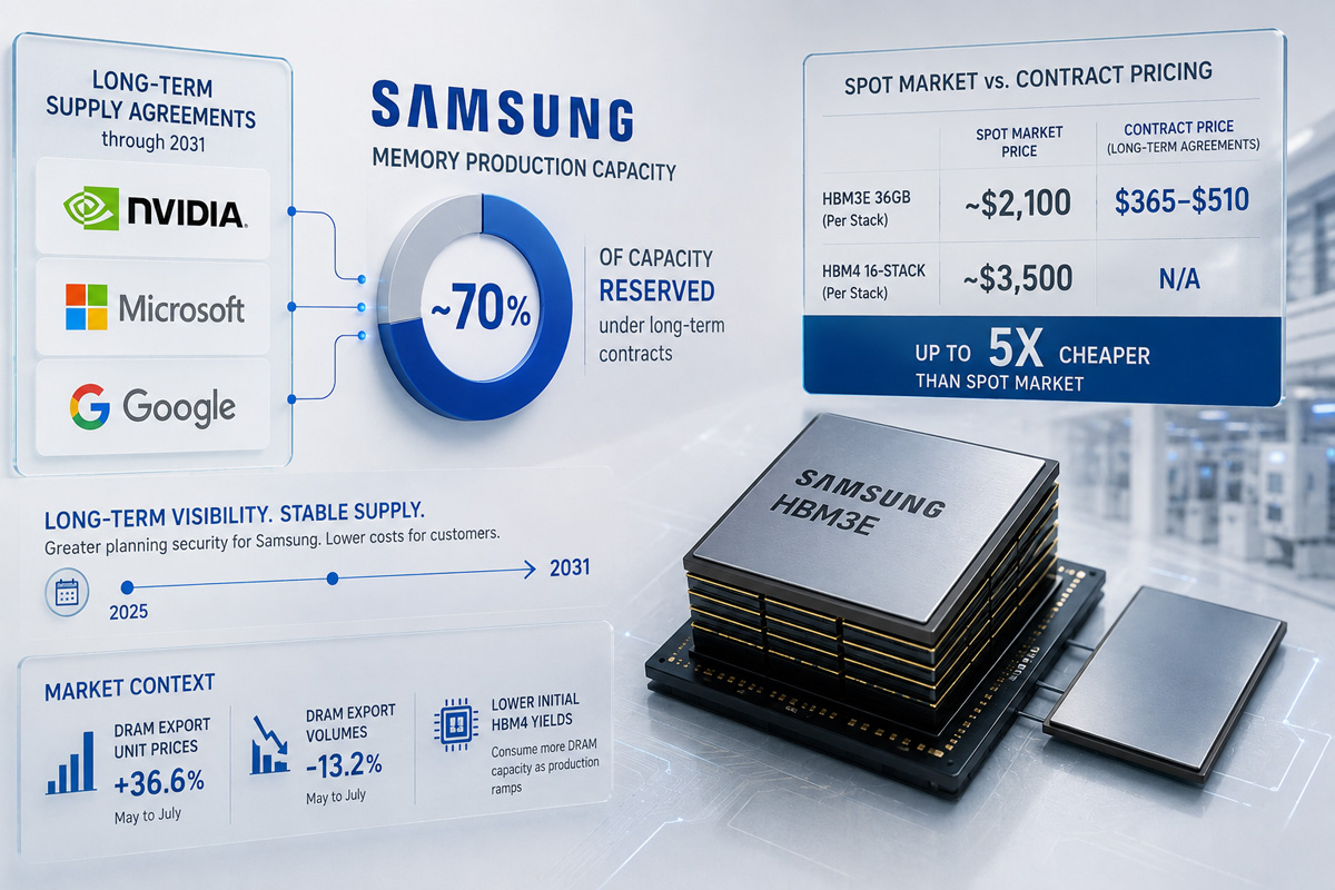 Samsung снижает цены для партнёров на HBM3E память