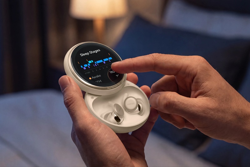Soundcore Sleep Earbuds 4 Pro in charging case