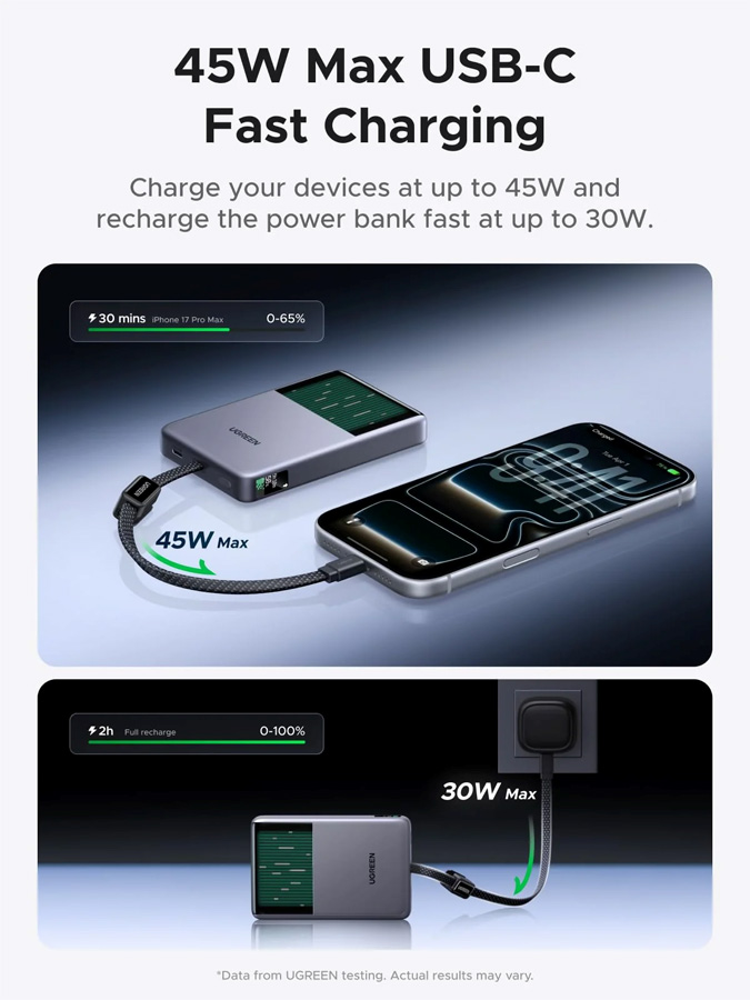 UGREEN MagFlow Pro вид сбоку
