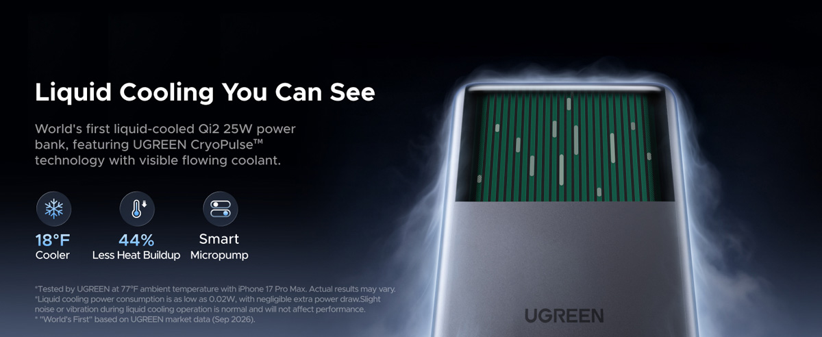 UGREEN MagFlow Pro технические характеристики - вид внутренней части