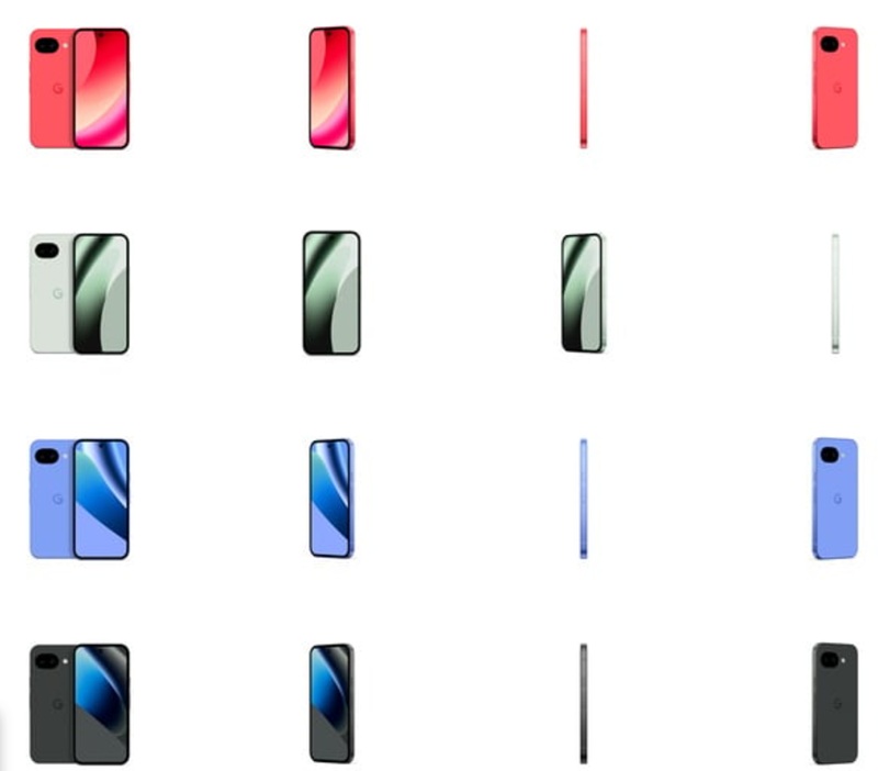 Варианты расцветок Google Pixel 10a
