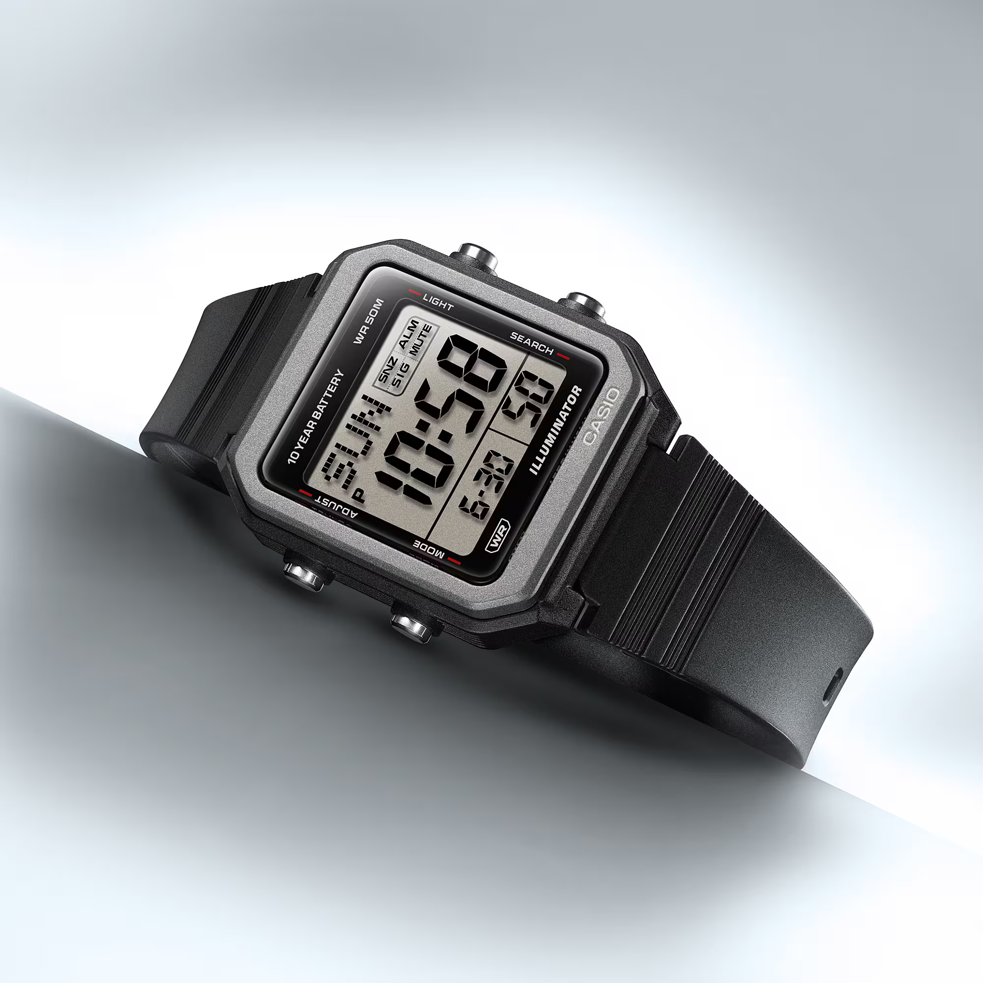 Casio W-221H-1BV часы вид сверху