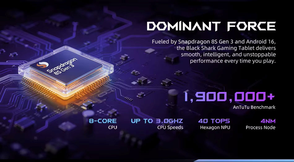 Дисплей 8.8-дюймового планшета Black Shark