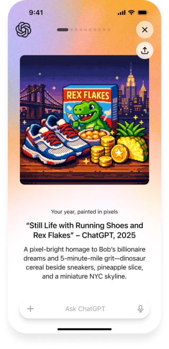 Скриншот функции 'Your Year in poetry' в ChatGPT