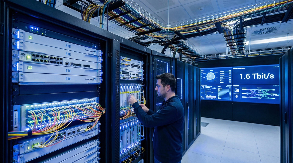 Ілюстрація обладнання ZTE для оптичних мереж